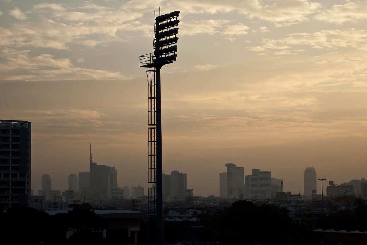 Bangkok skyline at sunset, Bangkok, Thailand