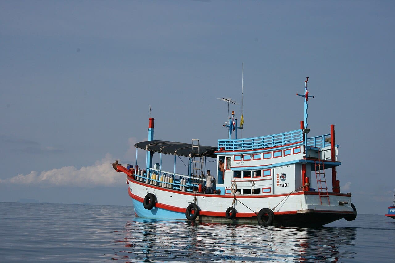Dive boat in Koh Tao, Thailand